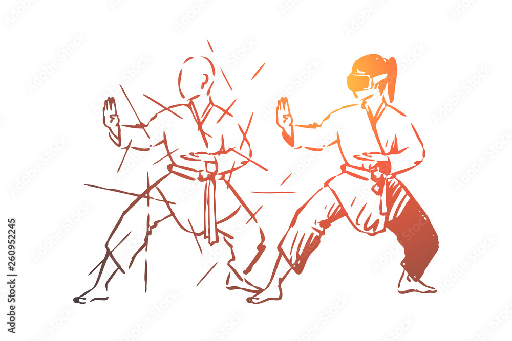 Martial, arts, fight, combat, training concept. Hand drawn isolated vector. Martial, arts, fight, combat, training concept. Hand drawn isolated vector.