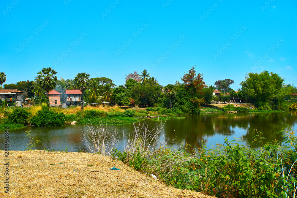 Obraz premium Village at Mekong River in Kratie, Cambodia