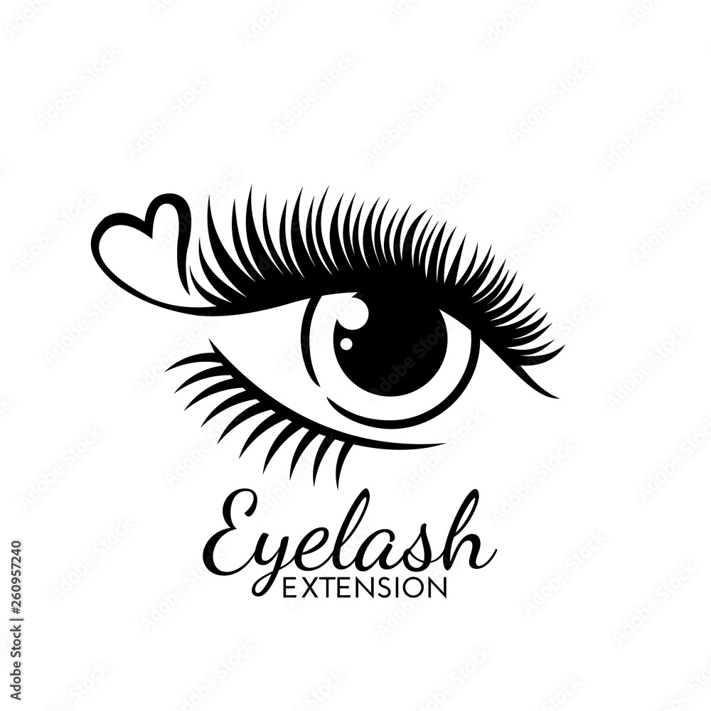 Cute Eyelash extension logo isolated on white. Cute Eyelash extension logo isolated on white.