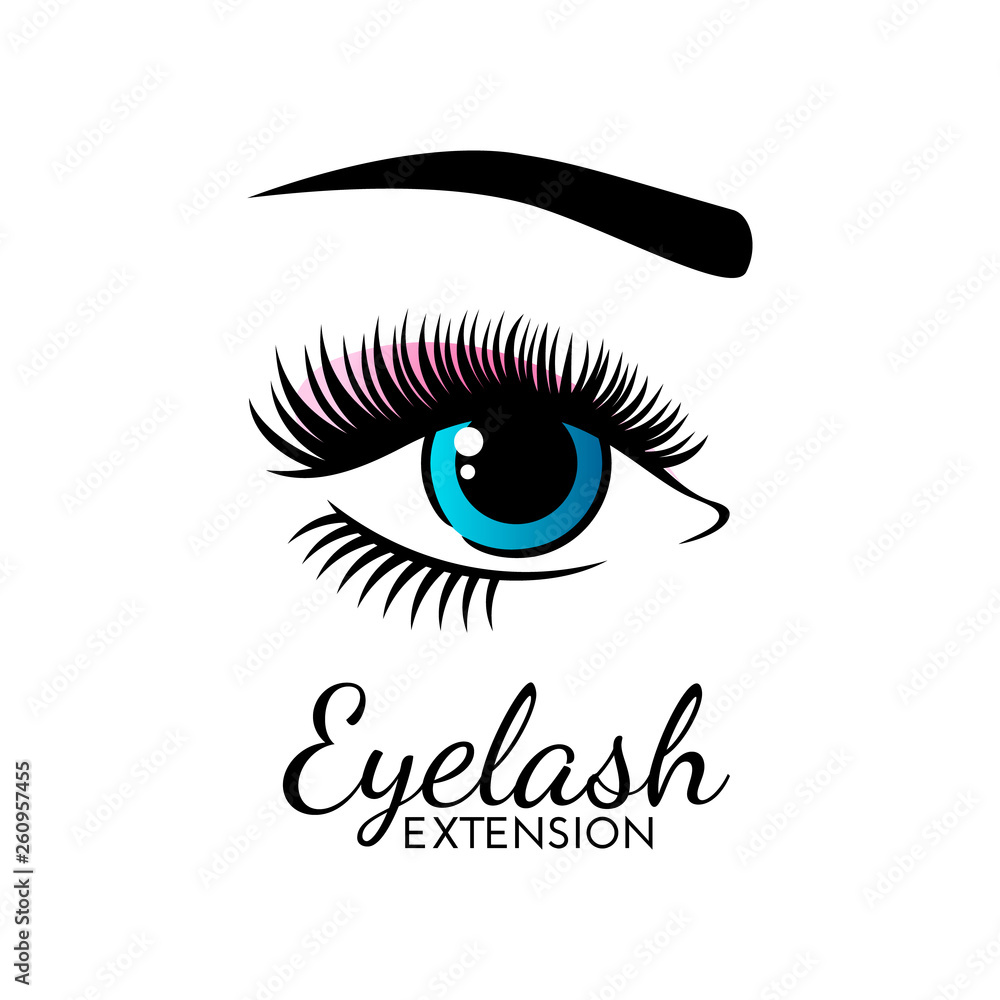 Cute Eyelash extension logo isolated on white. Cute Eyelash extension logo isolated on white.