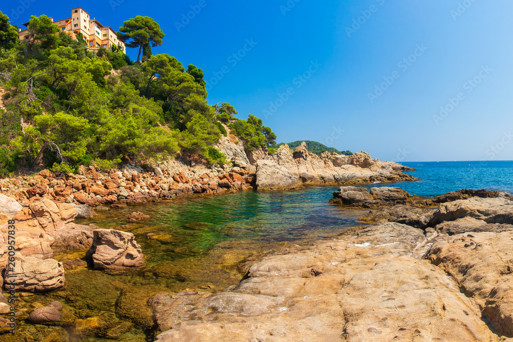 Obraz premium Costa Brava nature sea landscape on clear day