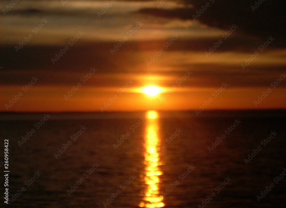 beautiful sunset on the Volga river