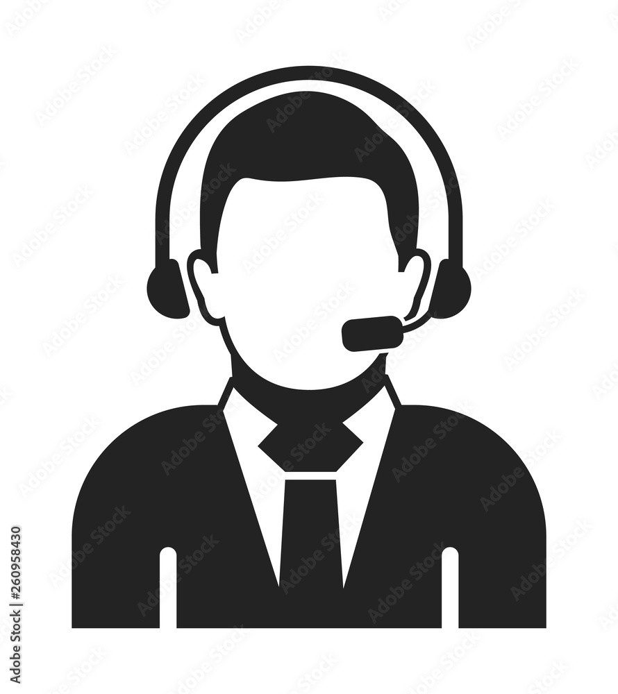 Male Costumer service icon. Flat style vector EPS. Male Costumer service icon. Flat style vector EPS.