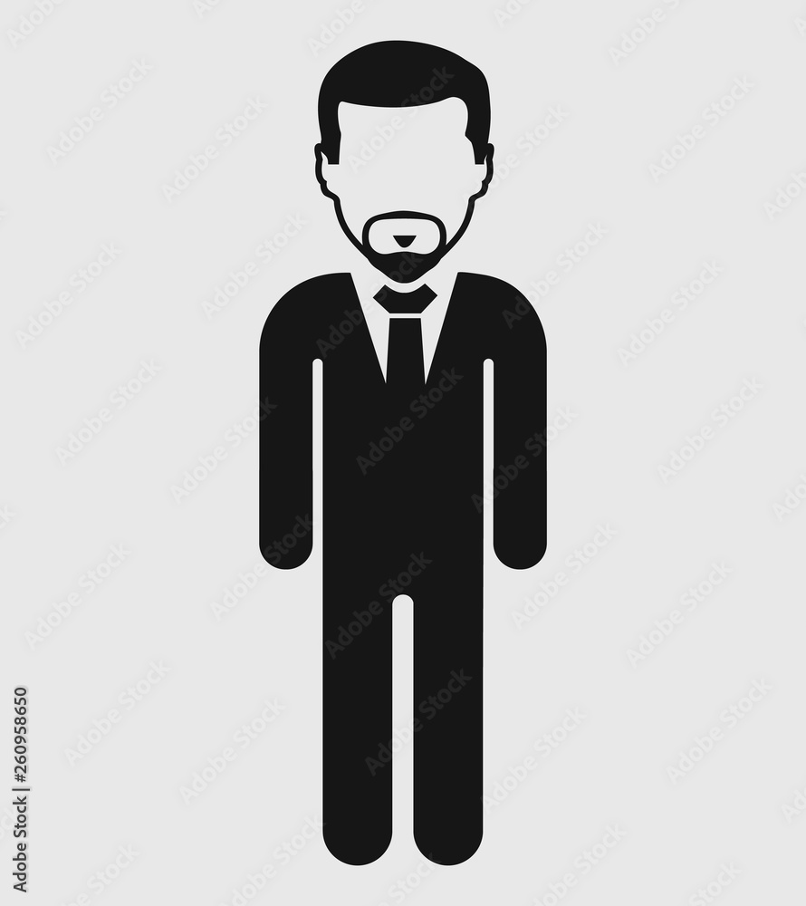 Standing Corporate Man Icon. Flat style vector EPS.