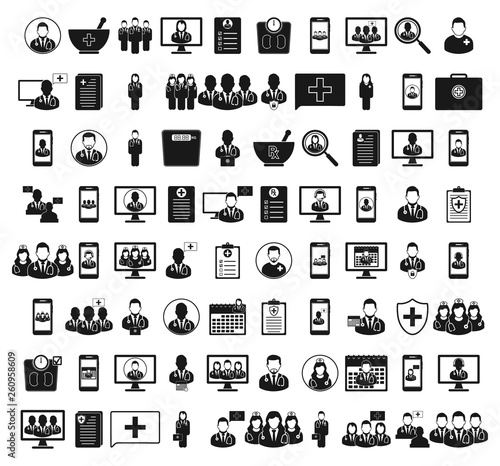 Medical and Health Icon set. Flat style vector EPS.