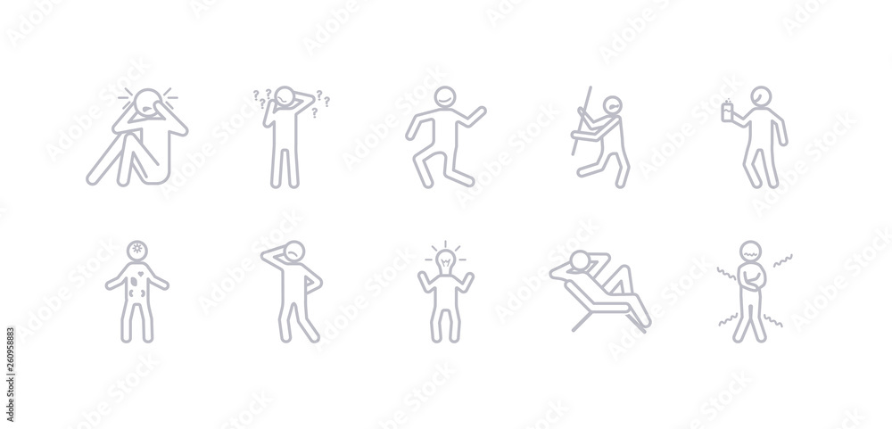 simple gray 10 vector icons set such as chill human, cold human, comfortable human, confident confused content cool editable vector icon pack simple gray 10 vector icons set such as chill human, cold human, comfortable human, confident confused content cool editable vector icon pack