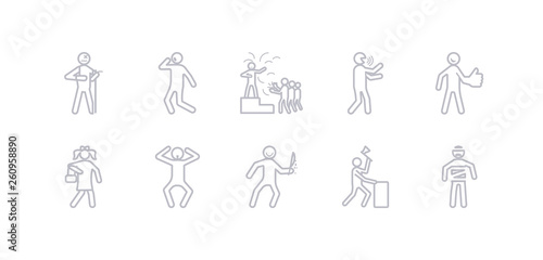 simple gray 10 vector icons set such as sick human, awesome human, awful human, bad beautiful better blah editable vector icon pack