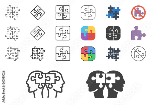 Puzzle Icons Set.