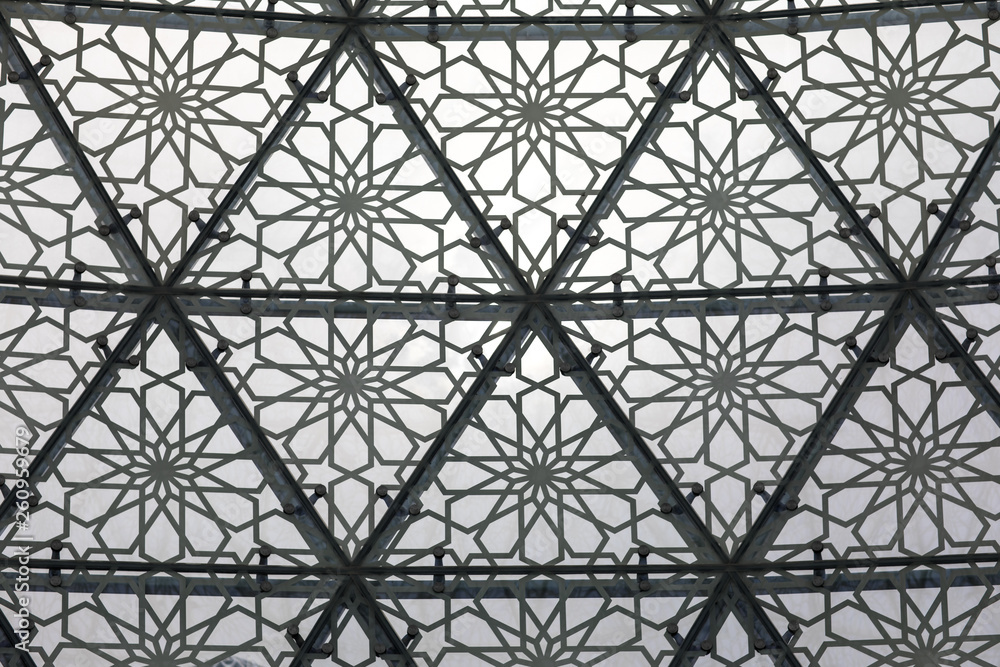 Fototapeta premium seamless mosaic white tiled arabic pattern