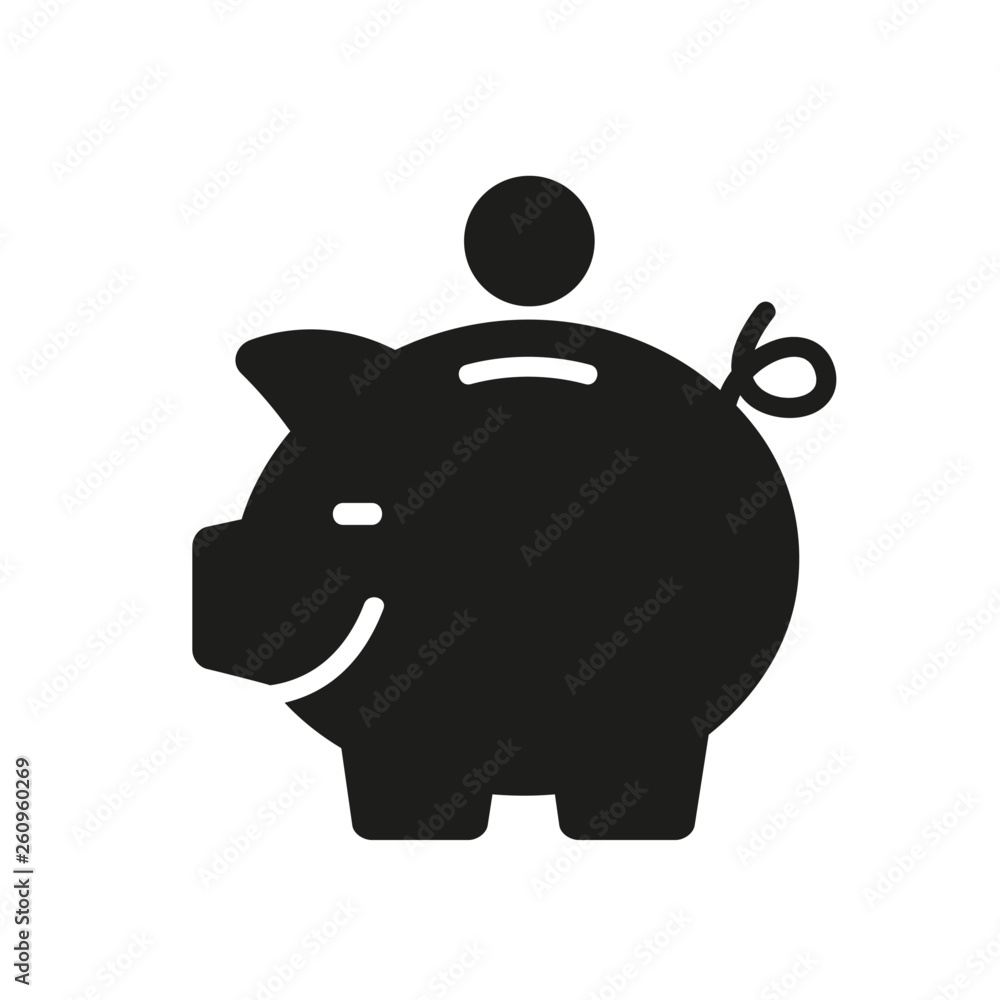 Świnka skarbonka. Logo wektor Stock Vector | Adobe Stock
