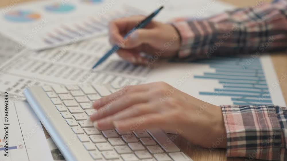 Business Woman working with analysis chart Business Woman working with analysis chart
