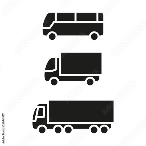 Pojazdy transportowe. Zestaw ikon wektor