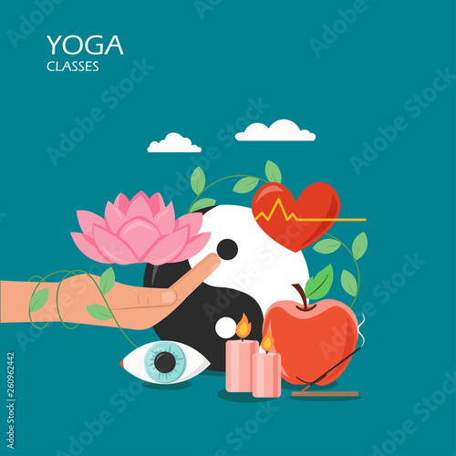 Yoga classes vector flat style design illustration
