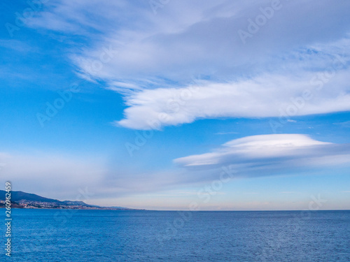 Paisaje marino con nubes. Delta del Ebro