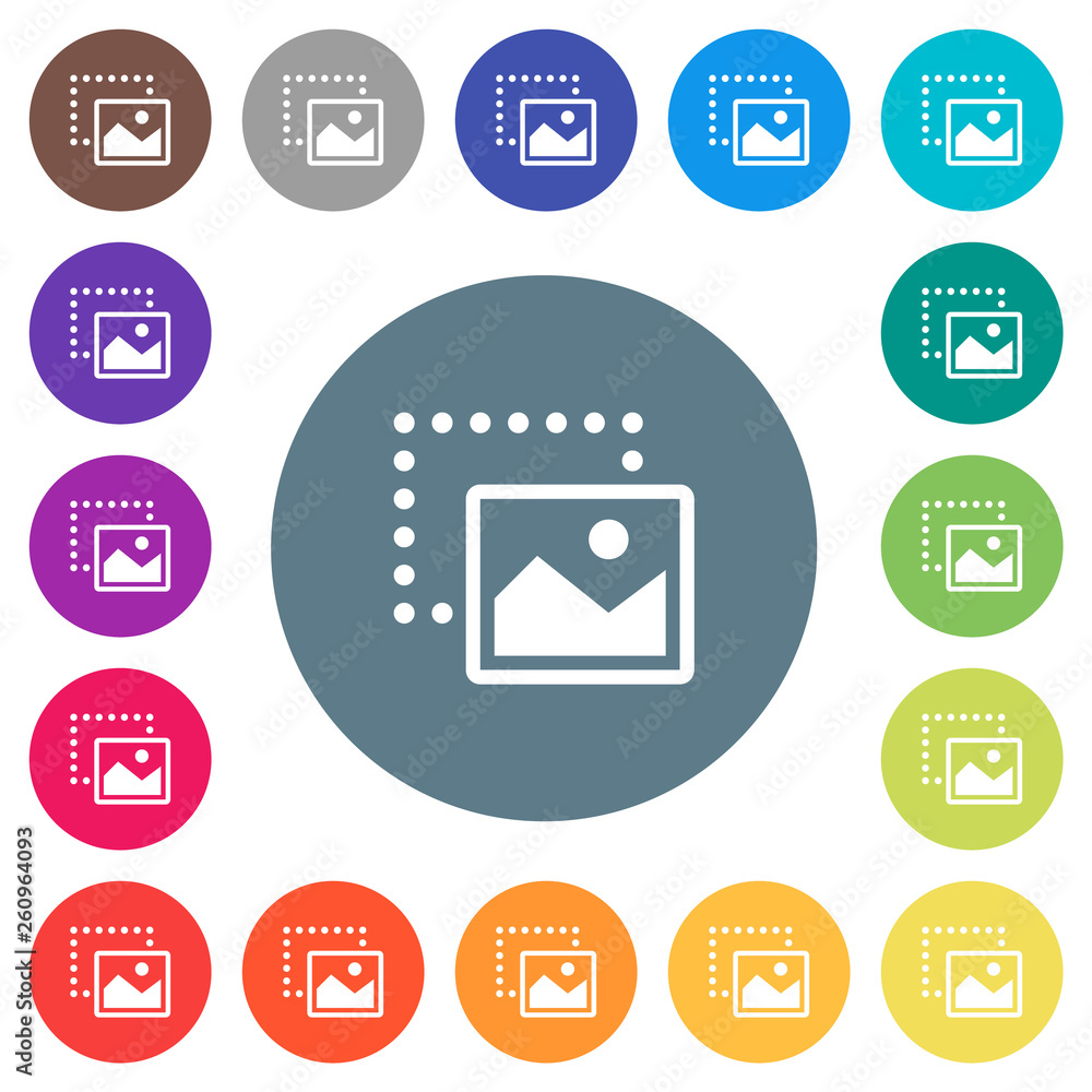 Drag image to bottom right flat white icons on round color backgrounds Drag image to bottom right flat white icons on round color backgrounds