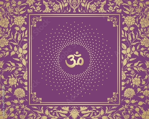 aum syllable, paisley design ,Hinduism, India	