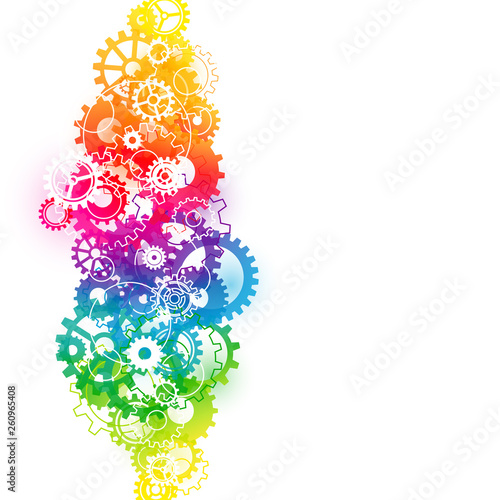 Zahnräder Regenbogen Vertikal