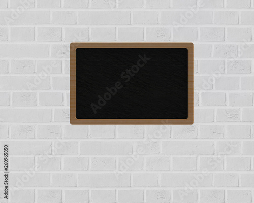Black paper on the white brick wall, space for text, 3D illustrations – illustrations 