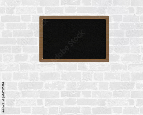 Black paper on the white brick wall, space for text, 3D illustrations – illustrations 