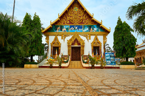 Temple in pakse laos in march at sunny day photo