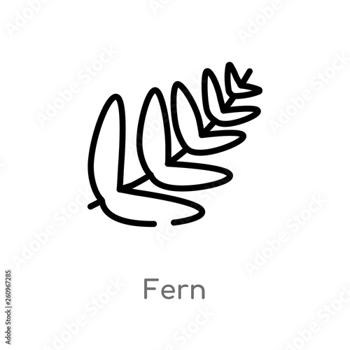 outline fern vector icon. isolated black simple line element illustration from nature concept. editable vector stroke fern icon on white background