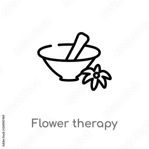 outline flower therapy vector icon. isolated black simple line element illustration from nature concept. editable vector stroke flower therapy icon on white background