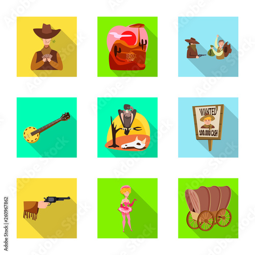 Isolated object of texas and history symbol. Set of texas and culture stock vector illustration.