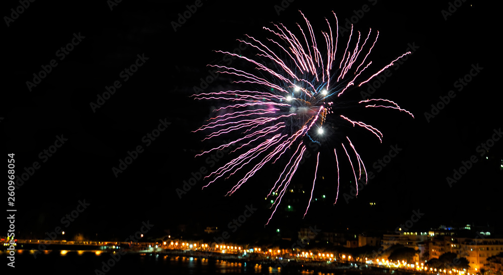 Fireworks on the sea