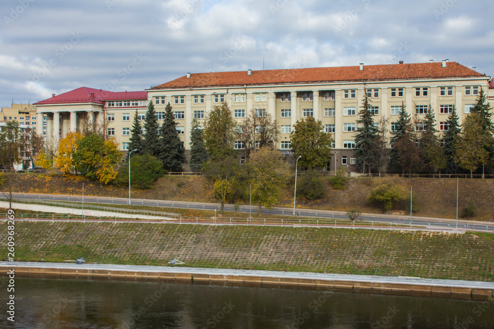 Obraz premium Building of the Faculty of Economics of the National University in Vilnius. Lithuania