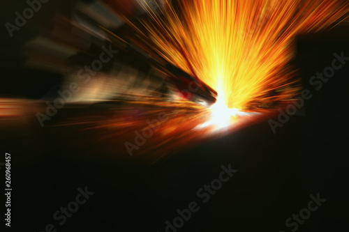 abstract background with colors of zoom light welding sparks