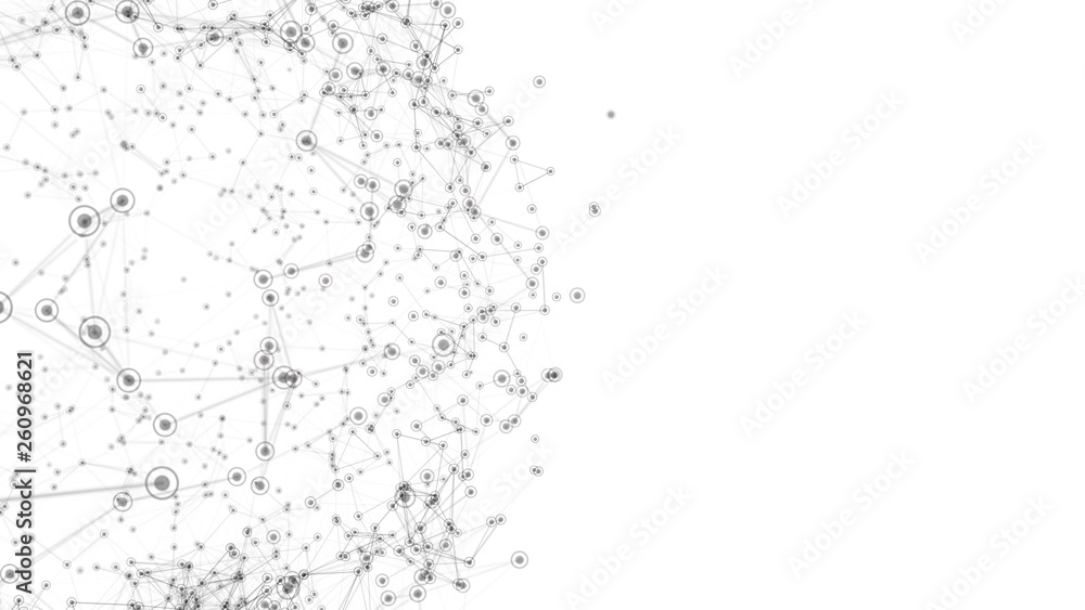Obraz premium Connect 3d lines and dots. Network technology background. 3D illustration