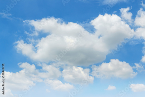 White clouds on blue sky ,Bright nature background