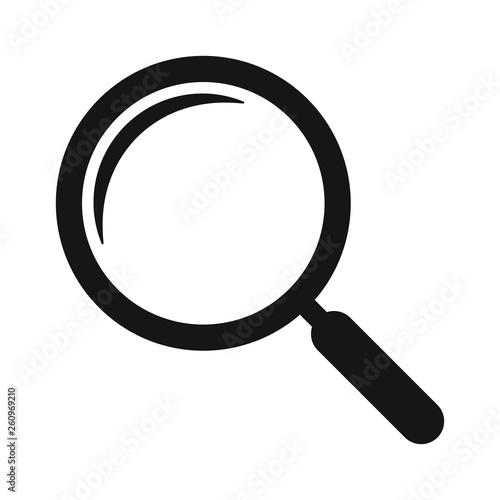 Magnifying glass icon, vector magnifier or loupe sign. Search icon.