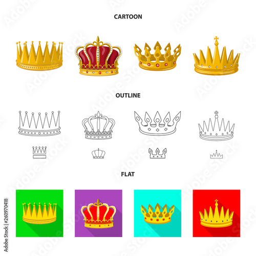 Vector design of medieval and nobility icon. Collection of medieval and monarchy vector icon for stock.