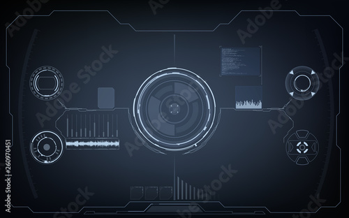 Sci-Fi Futuristic Glowing HUD Display. Vitrual Reality Technology Screen