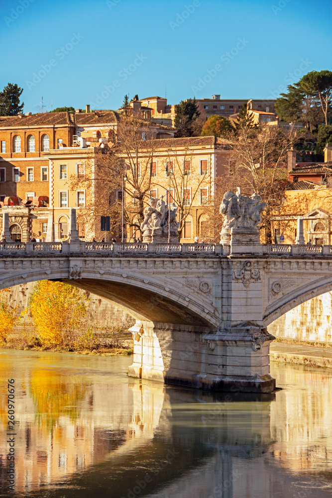 Vittorio Emanuele bridge in Rome