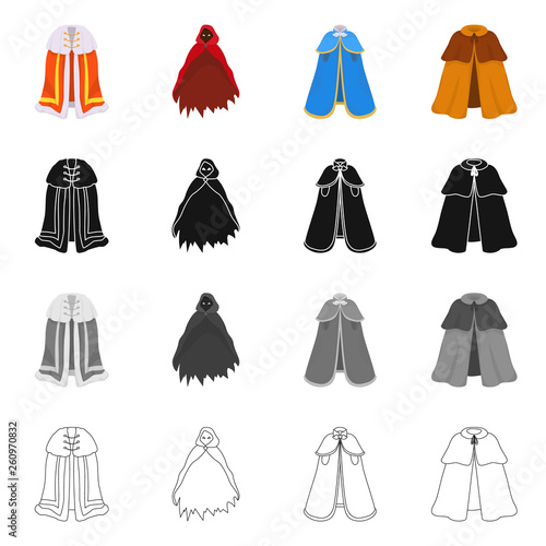 Vector design of material and clothing symbol. Set of material and garment vector icon for stock.