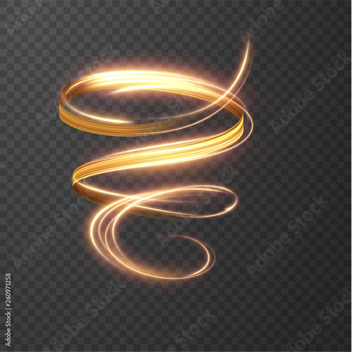 Golden shiny light lines vector background. EPS10