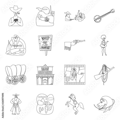 Vector design of western and american symbol. Collection of western and farm stock symbol for web.