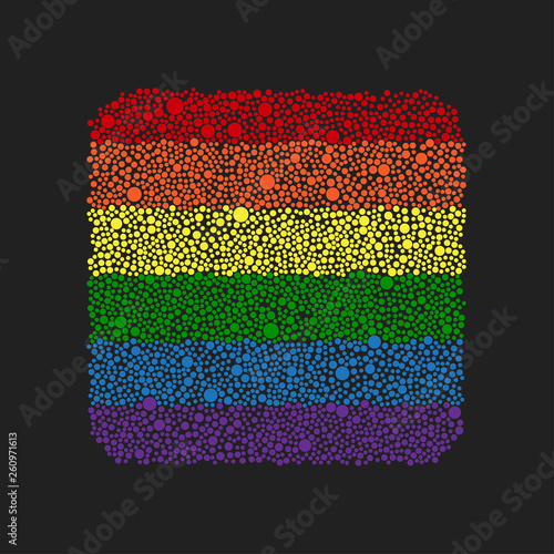Lgbt shape square with dots. Rainbow flag.