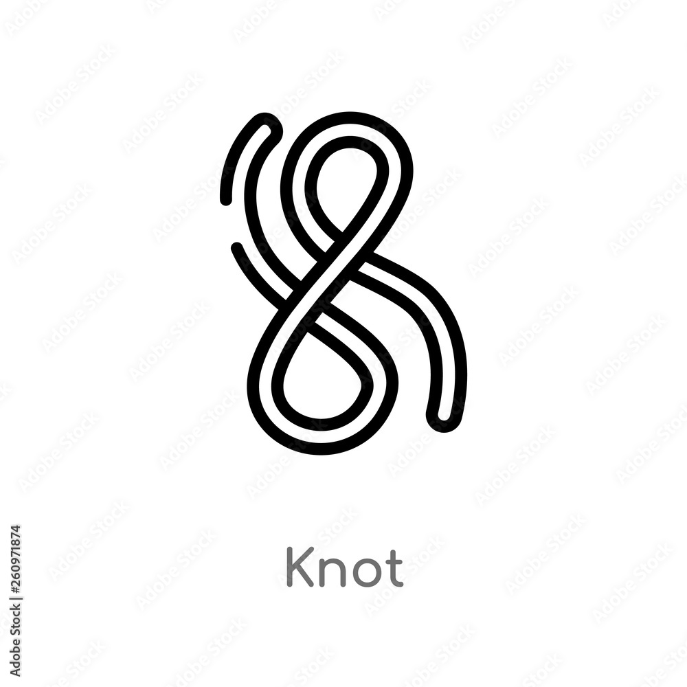 Obraz premium outline knot vector icon. isolated black simple line element illustration from nautical concept. editable vector stroke knot icon on white background