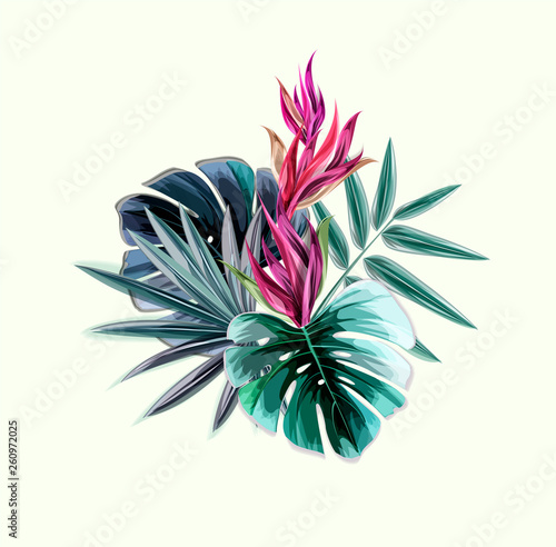 Abstract tropical plants pattern