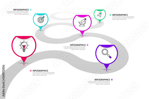 Infographic design template. Creative concept with 5 steps