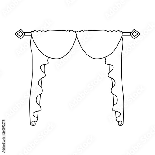 Isolated object of lambrequin and hall icon. Collection of lambrequin and cosiness stock vector illustration.