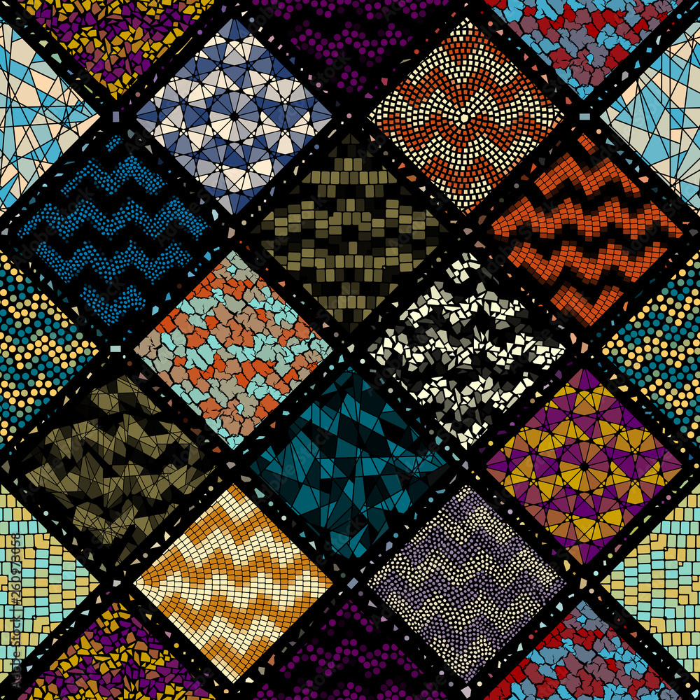Vector mosaic art pattern. Vector mosaic image