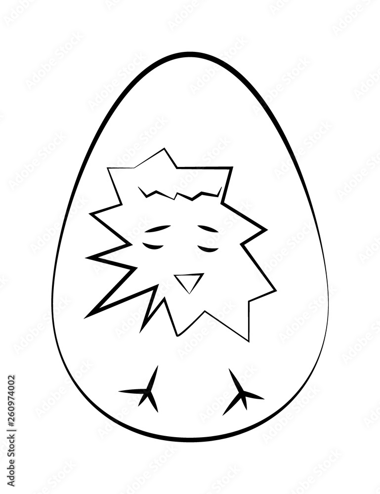 Flat egg icon with the image of a beautiful tiny chicken. . Flat egg icon with the image of a beautiful tiny chicken. .