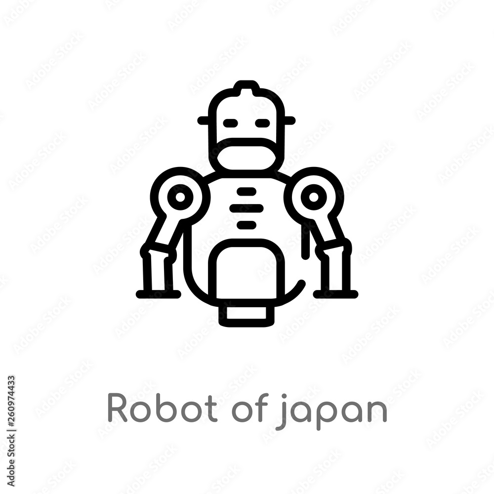 outline robot of japan vector icon. isolated black simple line element illustration from other concept. editable vector stroke robot of japan icon on white background outline robot of japan vector icon. isolated black simple line element illustration from other concept. editable vector stroke robot of japan icon on white background