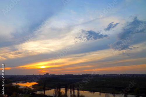 sunset over lake