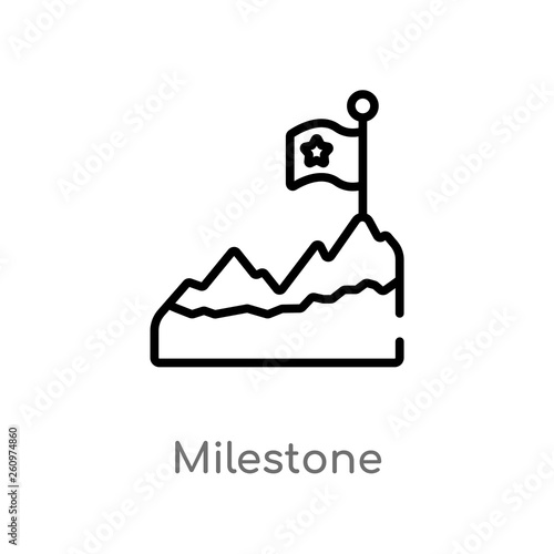 outline milestone vector icon. isolated black simple line element illustration from other concept. editable vector stroke milestone icon on white background