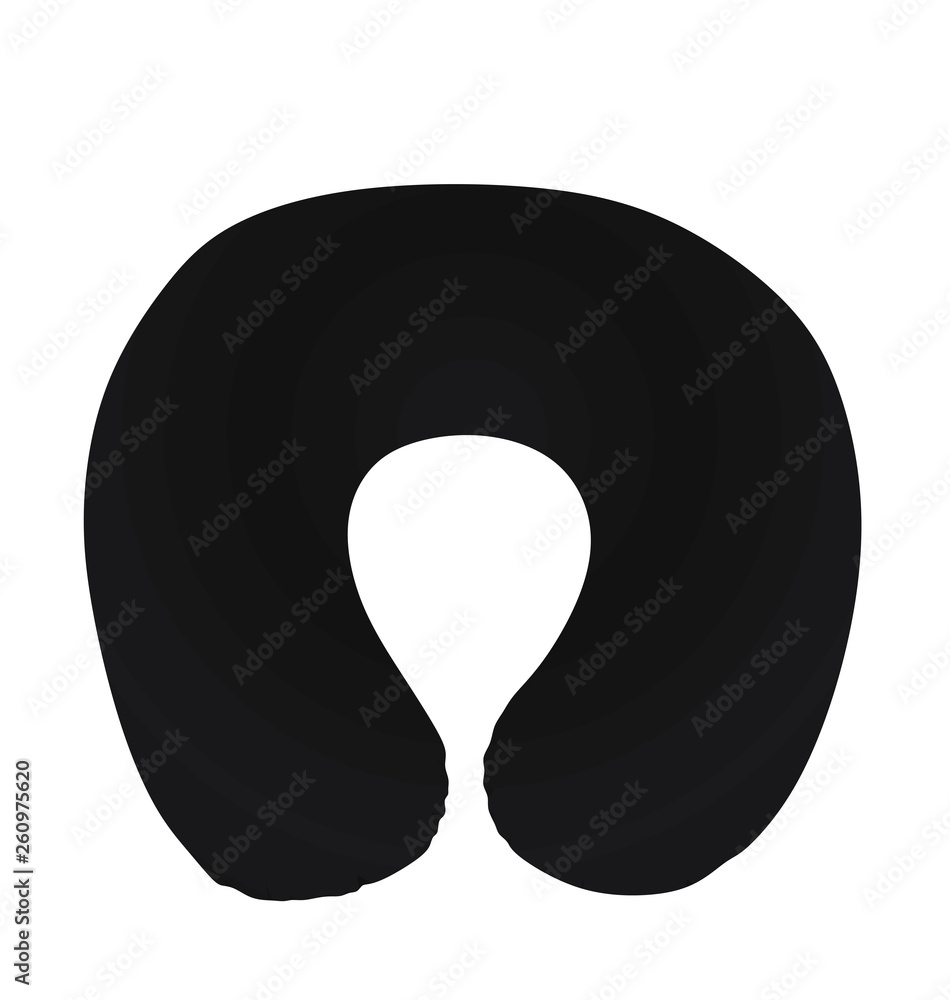 Black u shape pillow. vector illustration Black u shape pillow. vector illustration